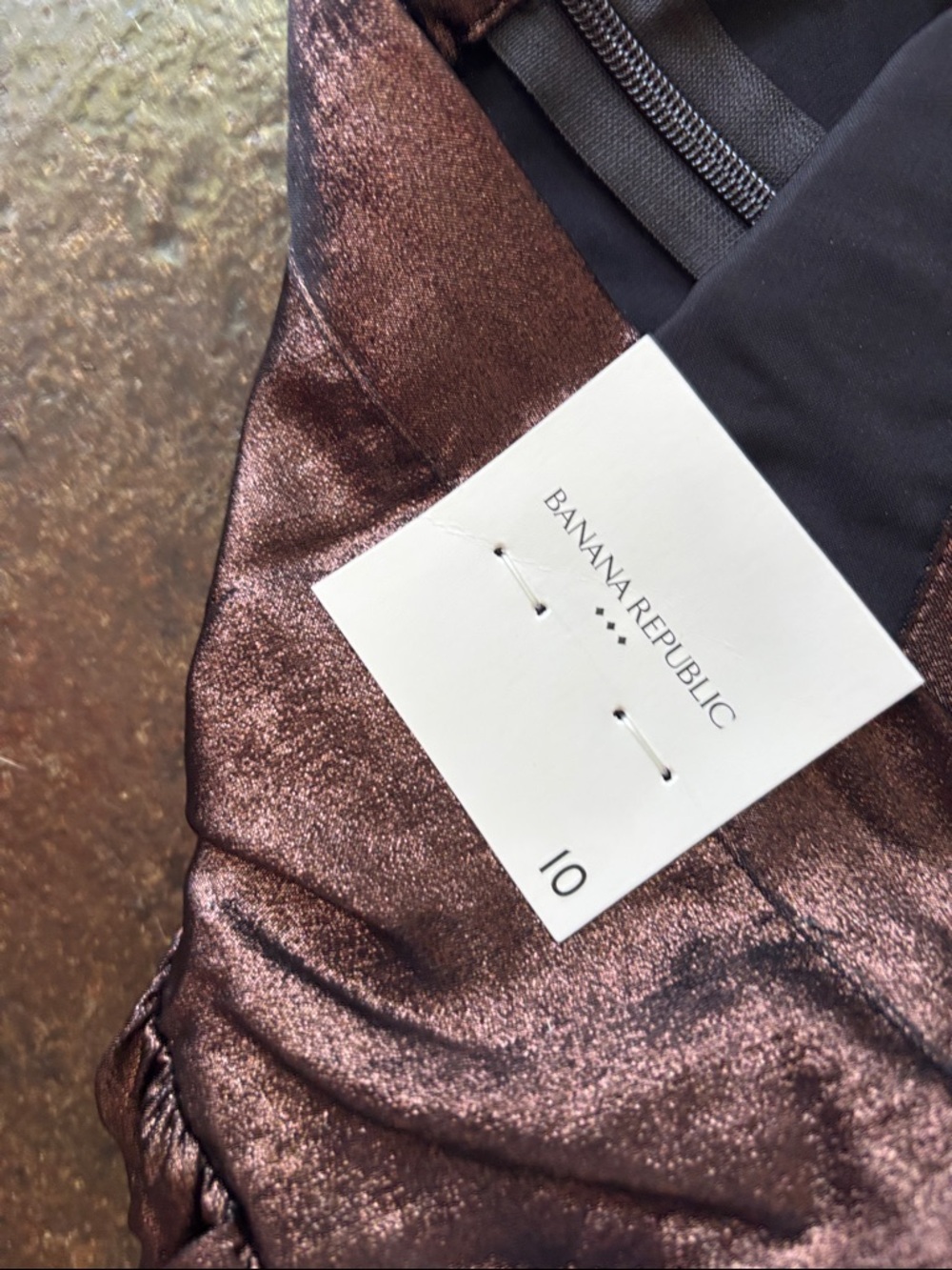 NEW Banana Republic Metallic Brown A-Line Midi Skirt - Picture 3 of 4